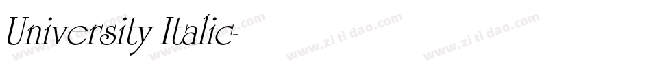 University Italic字体转换